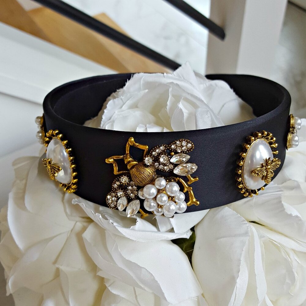 NEW! EXQUISITE Baroque QUEEN BEE Elegant HEADBAND - Picture 1 of 6